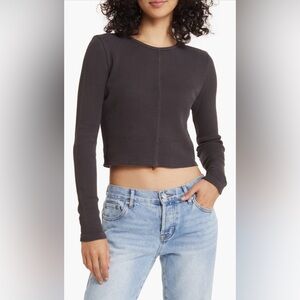 Madewell Crewneck Crop Waffle Knit